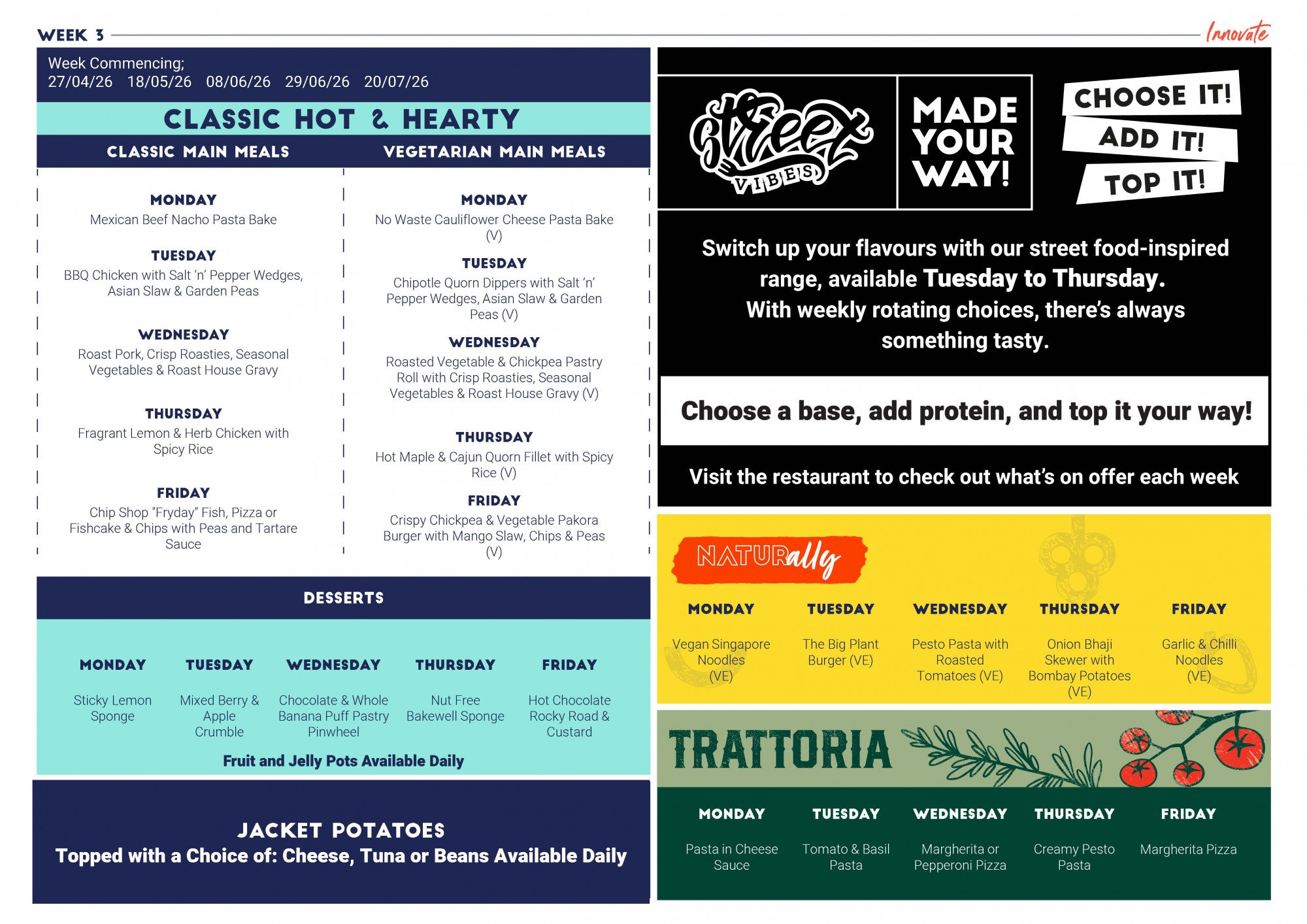 Innovate Menu Week 3