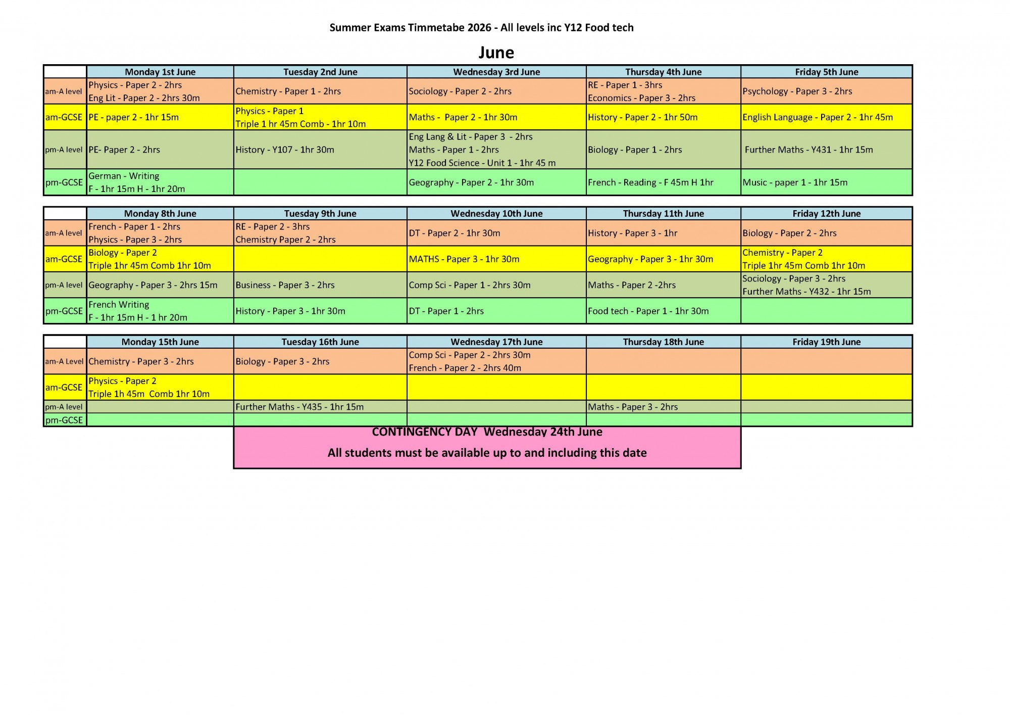 Timetable Summer 2026 All Page 2